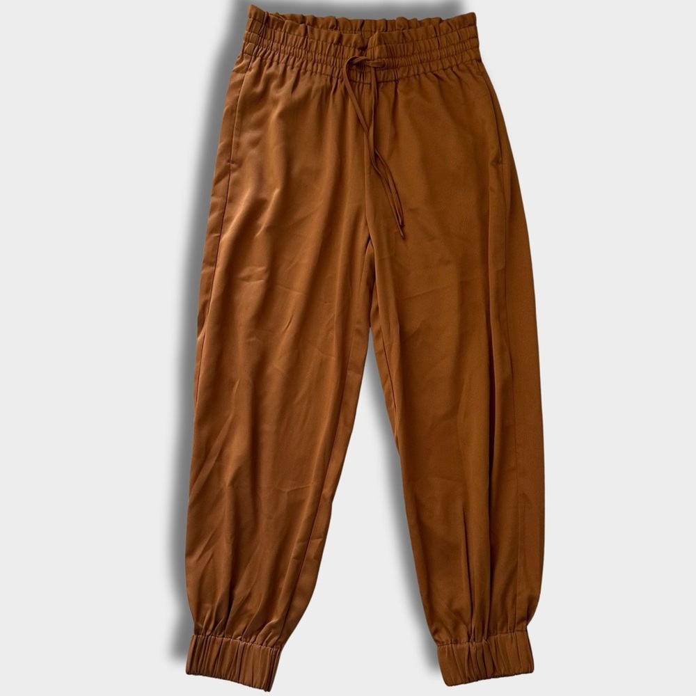 Abercrombie & Fitch Women's Track Joggers in Warm Brown - Picture 2 of 7